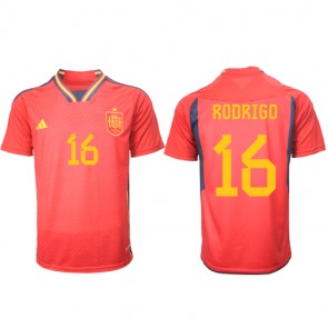 Spain Rodri Hernandez #16 Replica Home Stadium Shirt World Cup 2022 Short Sleeve